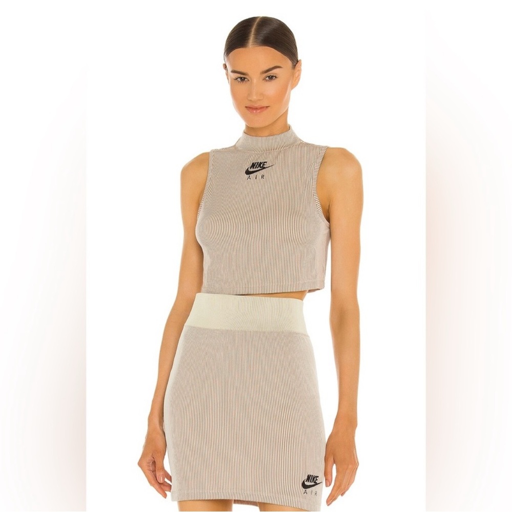 Nike Air Ribbed Crop Top and Skirt Set